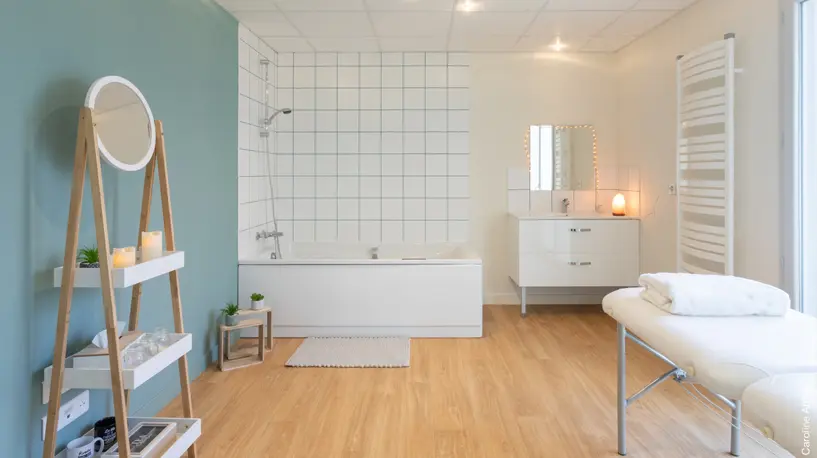 Vue salle bien être — Maison des enfants, Pornic — Nolwenn Kevell, architecte d’intérieur — vue 14
